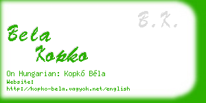 bela kopko business card