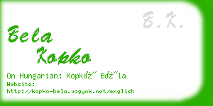 bela kopko business card